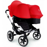 Bugaboo Donkey Duo Stroller, Extendable Canopy in Black/Red 