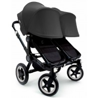  Bugaboo Donkey Twin Stroller, Extendable Canopy in All Black 