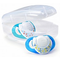 Chicco Hard Shield Orthodontic Pacifiers - Blue - 4M+