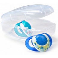 Chicco Hard Shield Orthodontic Pacifiers - Blue - 12M+
