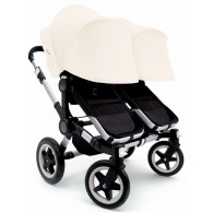  Bugaboo Donkey Twin Stroller, Extendable Canopy in Black/Off White 