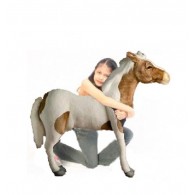 Hansa Toys Pony Brown/White Ride-On Shetland 42''