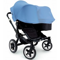 Bugaboo Donkey Duo Stroller, Extendable Canopy - All Black/Ice Blue