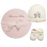 MISS BLUMARINE Baby Girls Ivory Wool 2 Piece Gift Set