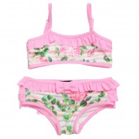 MISS BLUMARINE Pink Floral Bikini with Ruffles