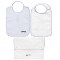 BOSS Baby Boy Blue & White Bib Gift Set (2 Pack)
