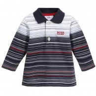 BOSS Baby Boys Blue Stripe Polo Shirt