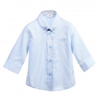 BOSS Baby Boys Pale Blue Cotton Oxford Shirt
