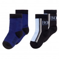 BOSS Baby Boys Navy Blue Ankle Socks (Pack Of 2)