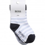 BOSS Baby Boys Pale Blue Cotton Socks (Pack of 2)