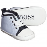 BOSS Baby Boys Pale Blue Leather Pre-Walker Shoes
