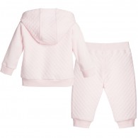 BOSS Baby Girls Pink Quilted Tracksuit with Hood