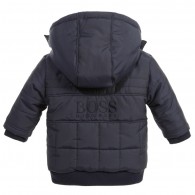 BOSS Baby Boys Navy Blue Hooded Puffer Jacket