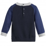 BOSS Baby Boys Navy Blue Cotton Knitted Sweater