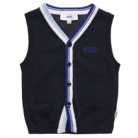 BOSS Baby Boys Navy Blue Knitted Waistcoat