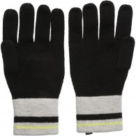 BOSS Boys Black Knitted Logo Gloves