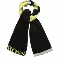 BOSS Boys Black Knitted Logo Scarf (156cm)