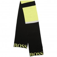 BOSS Boys Black Knitted Logo Scarf (156cm)
