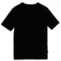 BOSS Boys Black T-Shirt with White Logo