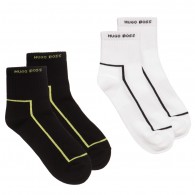 BOSS Boys Black & White Ankle Socks (Pack Of 2)