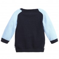 BOSS Baby Boys Blue Knitted Cotton Cardigan