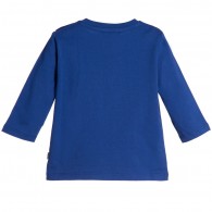 BOSS Boys Blue Long Sleeved Logo T-Shirt