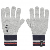BOSS Boys Grey Knitted Logo Gloves