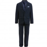 BOSS Boys Navy Blue 2 Piece Wool Suit