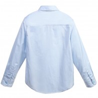 BOSS Boys Pale Blue Cotton Oxford Shirt