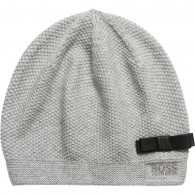 BOSS Girls Grey & Silver Knitted Wool Hat