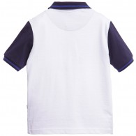 BOSS Boys White Cotton Jersey Polo Shirt with Logo