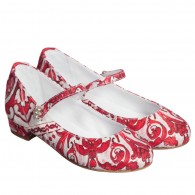 DOLCE & GABBANA Girls Red Silk 'Majolica' Shoes