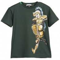 DOLCE & GABBANA Boys Dark Green Cotton 'Knight' T-Shirt