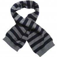 DOLCE & GABBANA Boys Navy Blue & Grey Striped Wool Scarf