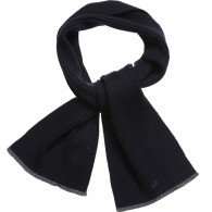 DOLCE & GABBANA Boys Navy Blue Ribbed Wool Knitted Scarf