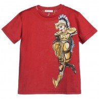 DOLCE & GABBANA Boys Dark Red 'Knight' T-Shirt