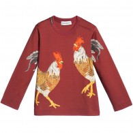 DOLCE & GABBANA Baby Boys Red Top with Cockerel Print