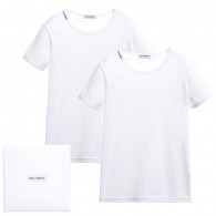 DOLCE & GABBANA Boys White T-Shirts in a Box (Pack of 2