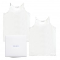 DOLCE & GABBANA Boys White Vests in a Box (Pack of 2)