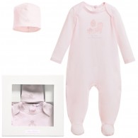 DOLCE & GABBANA Girls Pink Cotton 'Princess' Babygrow & Hat Set