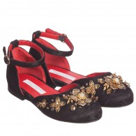 DOLCE & GABBANA Girls Black, Red & Gold Shoes