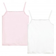 DOLCE & GABBANA Girls White & Pink Vests in a Box (Pack of 2)