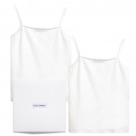 DOLCE & GABBANA Girls White Vests in a Box (Pack of 2)