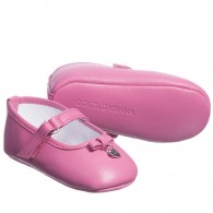 DOLCE & GABBANA Girls Pink Leather Pre-Walker Shoes