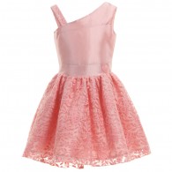 MISS BLUMARINE Pink Embroidered Tulle Dress