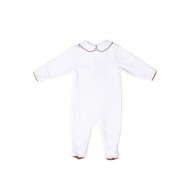RB Royal Baby Organic Cotton Gloved Sleeve Footed Pajama (Horse and Me) White Footie