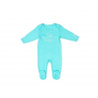 RB Royal Baby Organic Cotton Gloved Footed Overall, Footie (Sweet Dreams) Turquoise