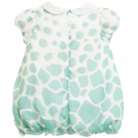 ROBERTO CAVALLI Baby Girls Green Silk 'Pastel Giraffe' Dress