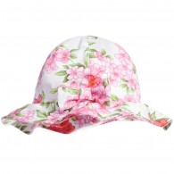 MISS BLUMARINE Pink Floral Cotton Sun Hat