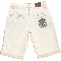 ROBERTO CAVALLI Boys Ivory Cotton Shorts with Logo